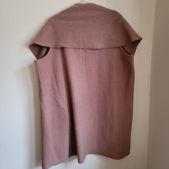 Sleeveless Wool Long Callor Draped Vest with Pockets  Size 3X - Picture 6 of 9
